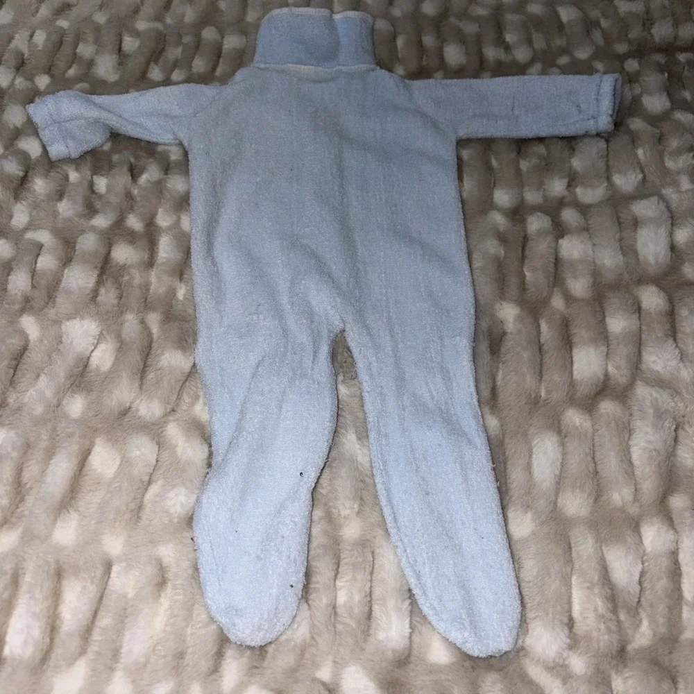 Vintage Infant Trimfit Baby Blue Sleeper Pajamas Small 0-10 lbs